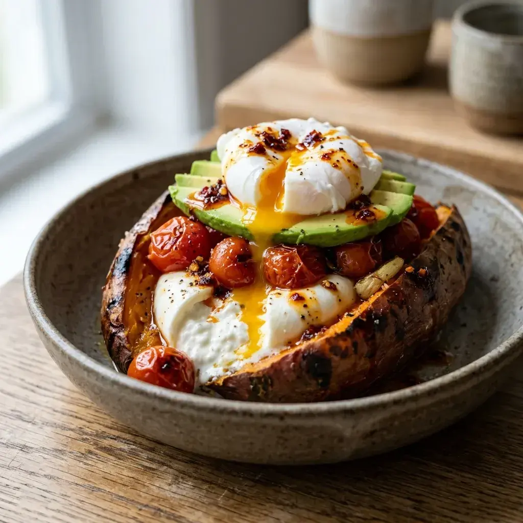 Loaded Sweet Potato with Burrata