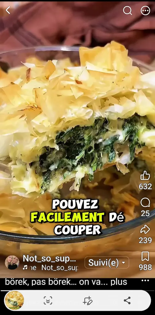 Feuilleté Croustillant aux Épinards et Cottage Cheese