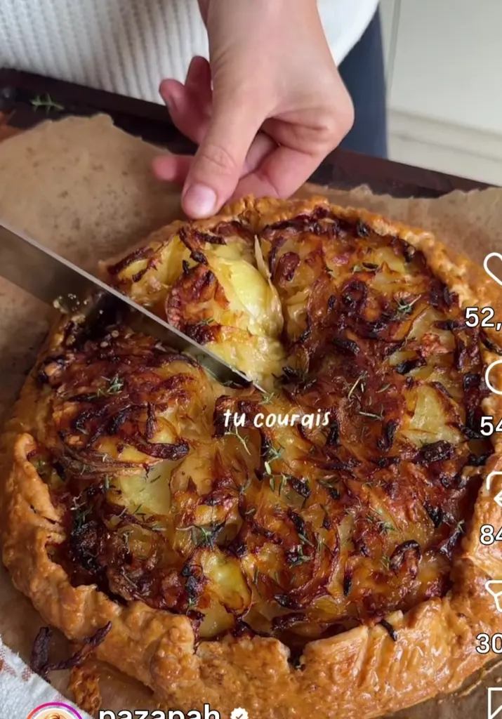 Tarte Rustique aux Pommes de Terre et Oignons Caramélisés