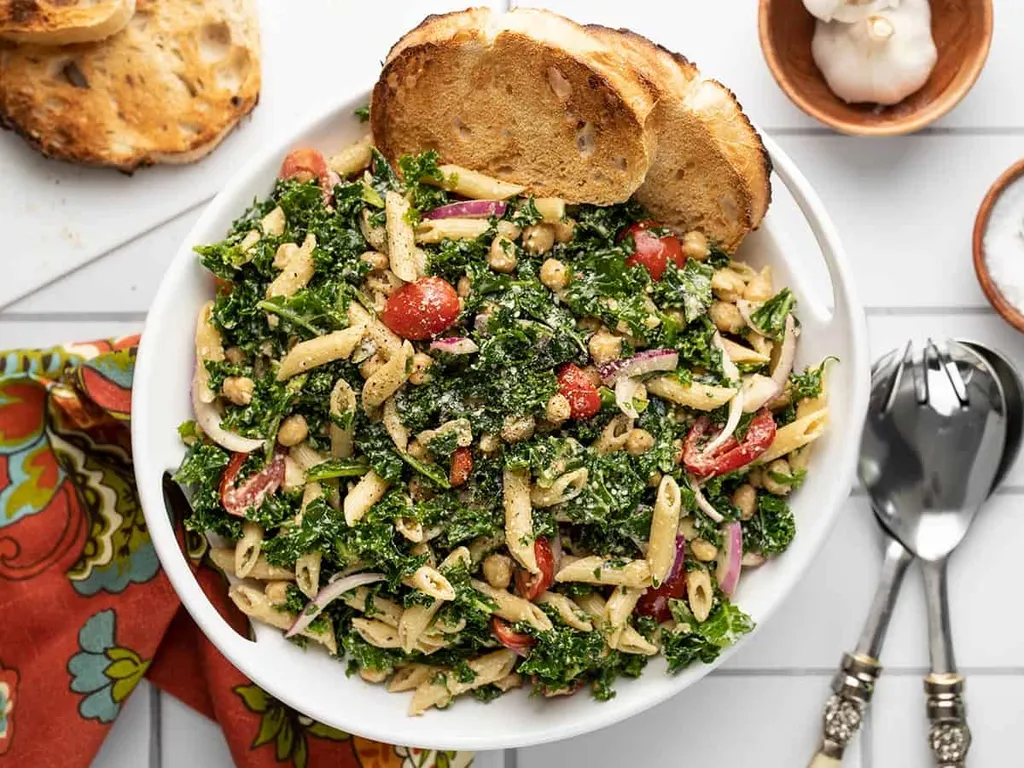 Kale and Chickpea Pasta Salad