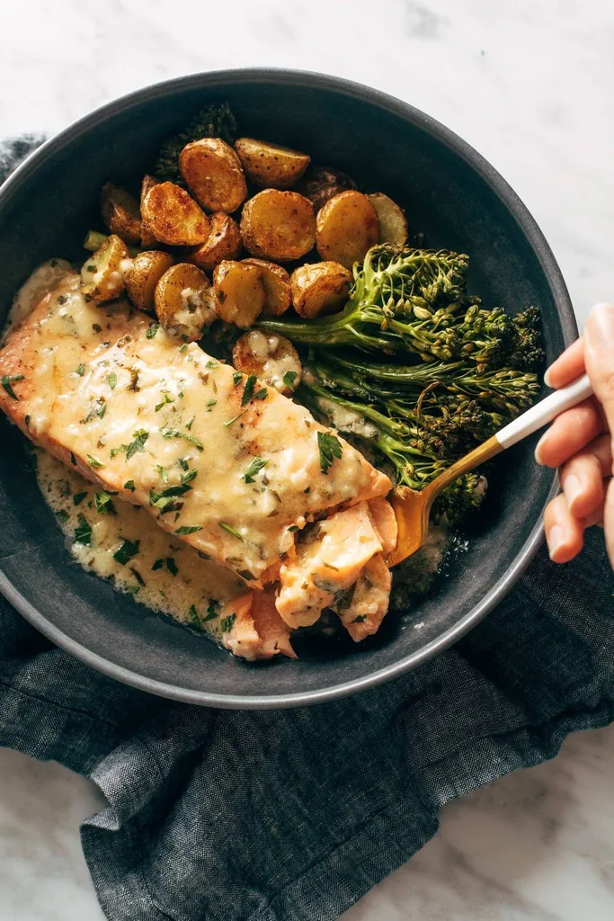Photo of Baked Salmon with Lemon Cream Sauce