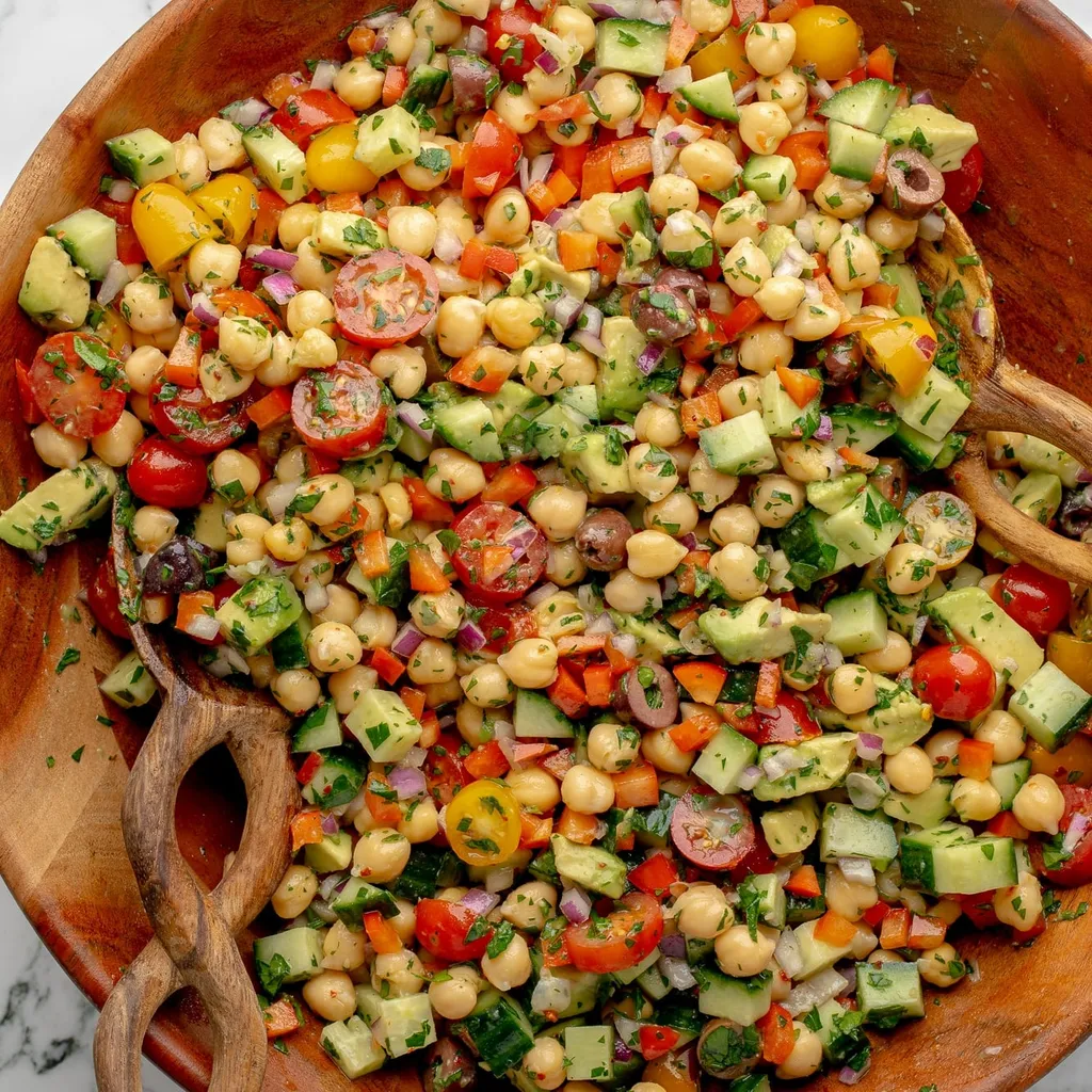 Mediterranean Chickpea and Avocado Salad