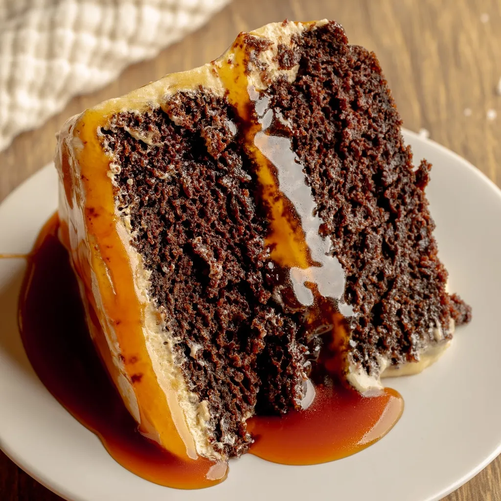 Vegan Salted Caramel Chocolate Layer Cake