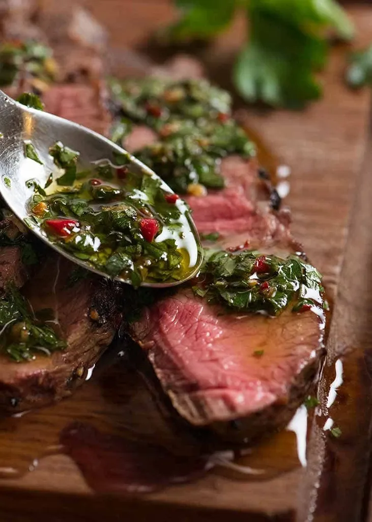 Photo of Skirt Steak with Chimichurri Sauce