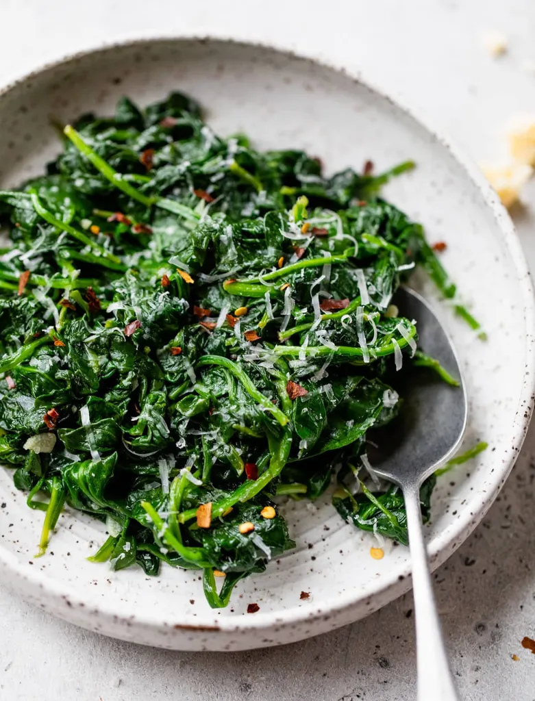 Garlic and Parmesan Sautéed Spinach