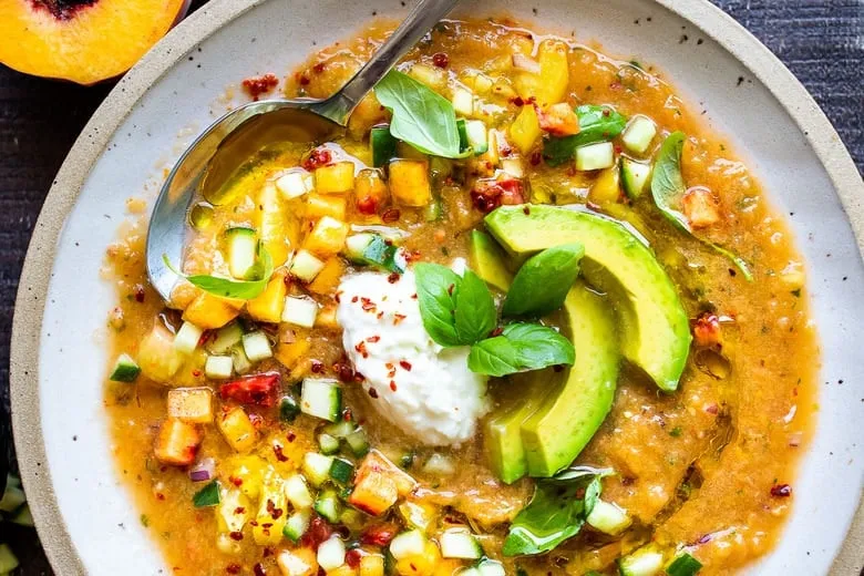 Tomato and Peach Gazpacho
