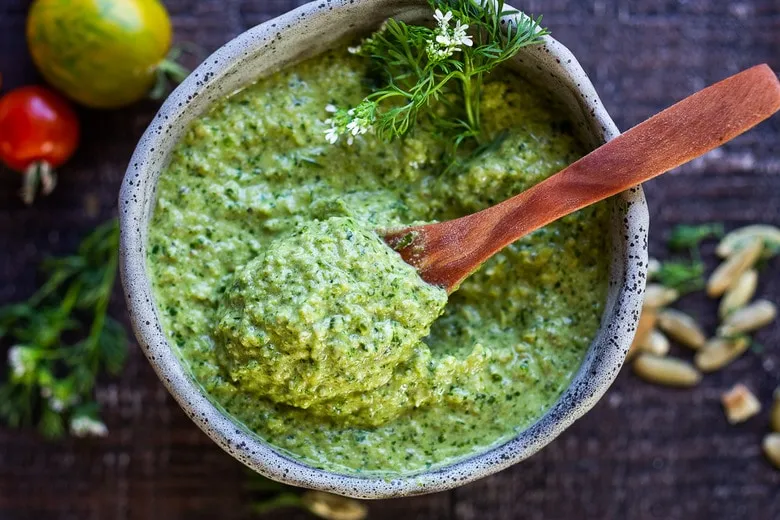 Roasted Poblano and Pumpkin Seed Sauce