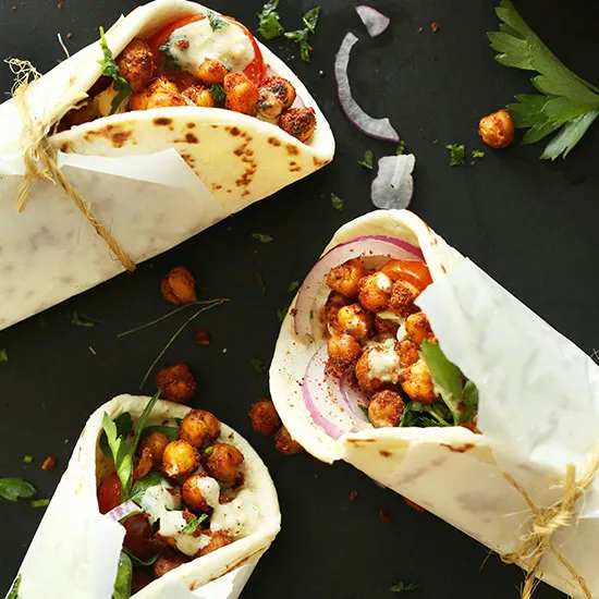 Roasted Chickpea Shawarma Wraps