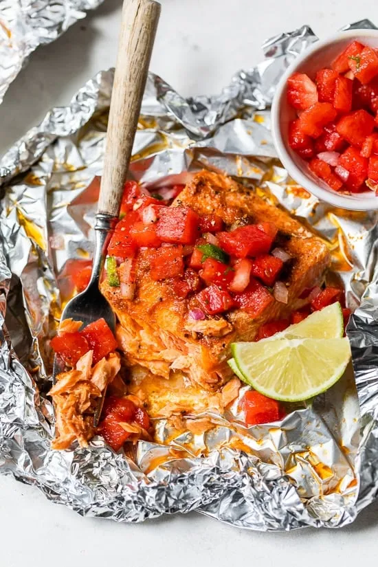 Photo of Spice-Rubbed Fish with Watermelon Salsa