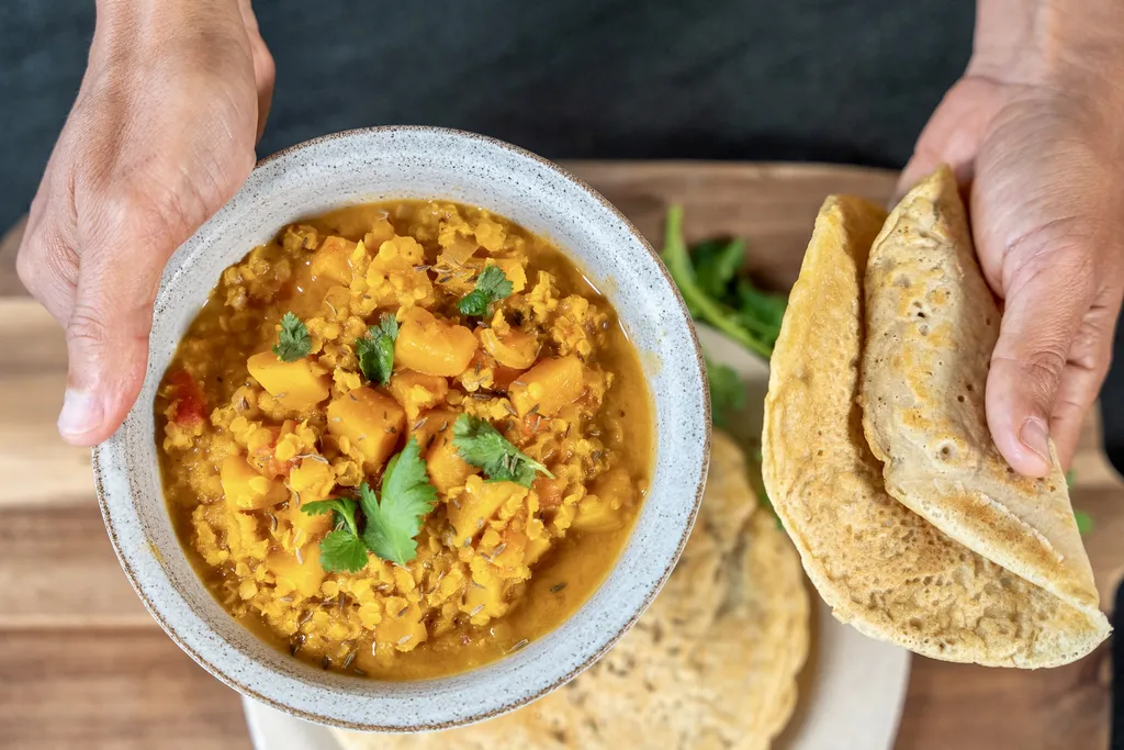 Photo of Dhal de Lentilles Corail au Lait de Coco et Dosa Express