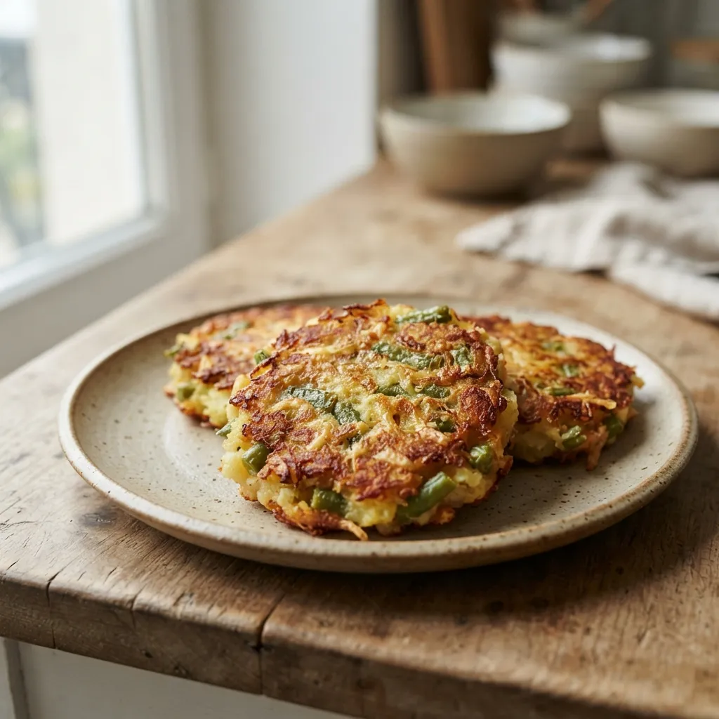 Galettes Fondantes Pommes de Terre et Haricots Verts