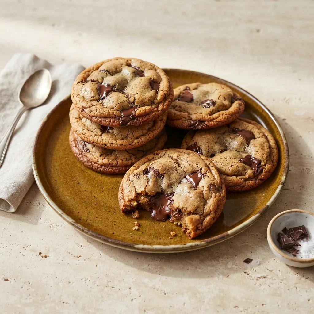 Cookies Fondants au Beurre Noisette et Chocolat Noir