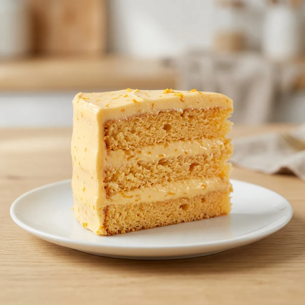 Gâteau à l'orange et sa crème onctueuse