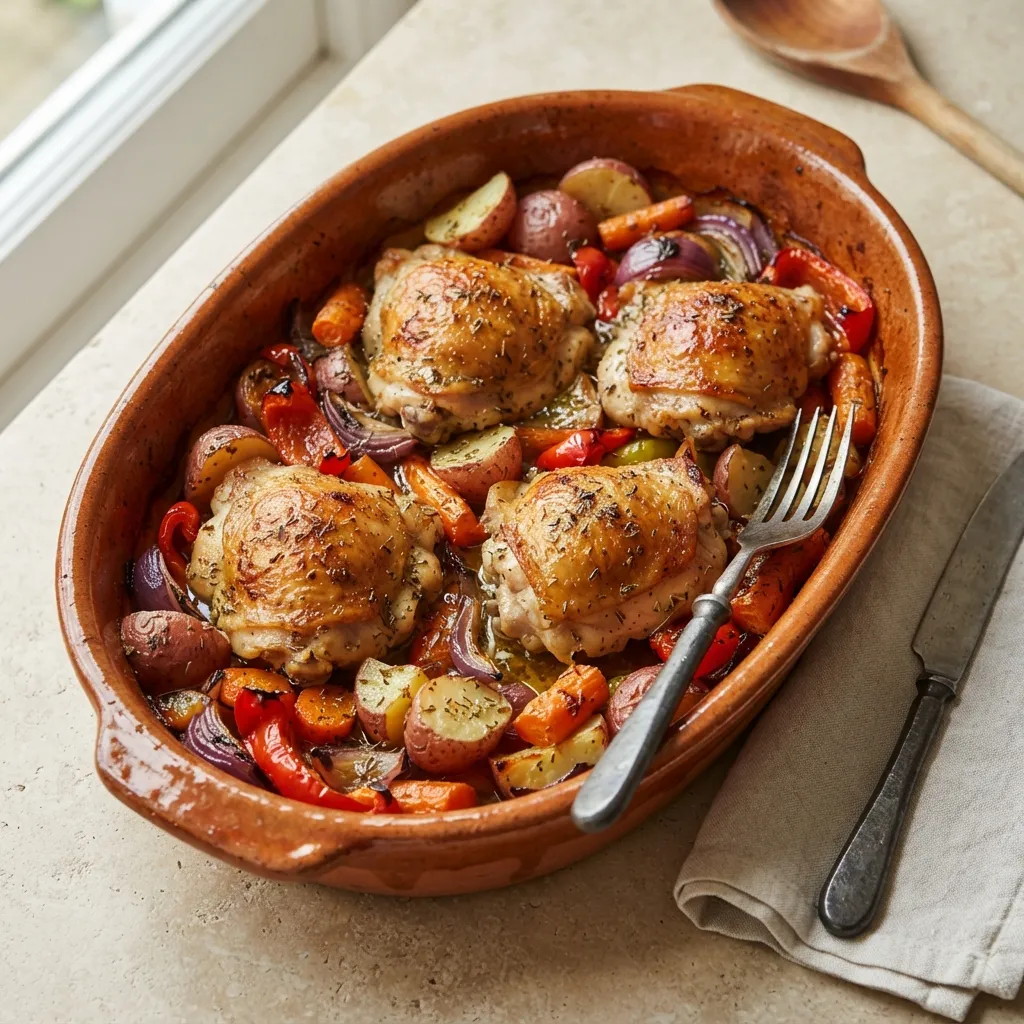 Poulet rôti aux légumes d'été