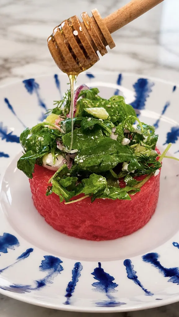 Pastèque à la Fêta et Miel