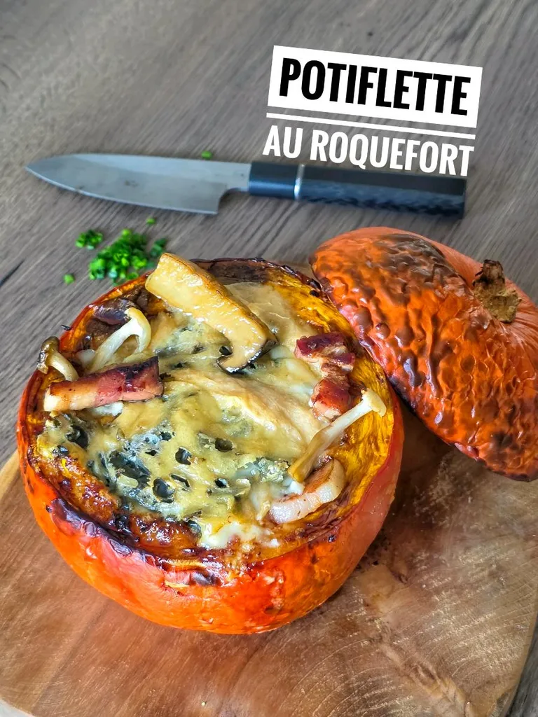 Potimarron Farcie au Roquefort et Lardons