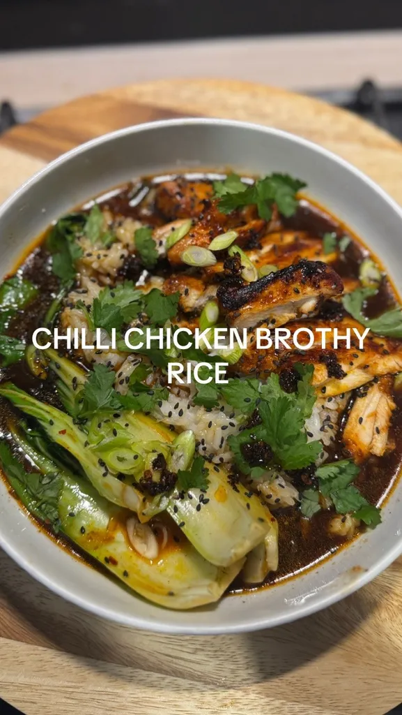 Sticky Gochujang Chicken and Brothy Rice