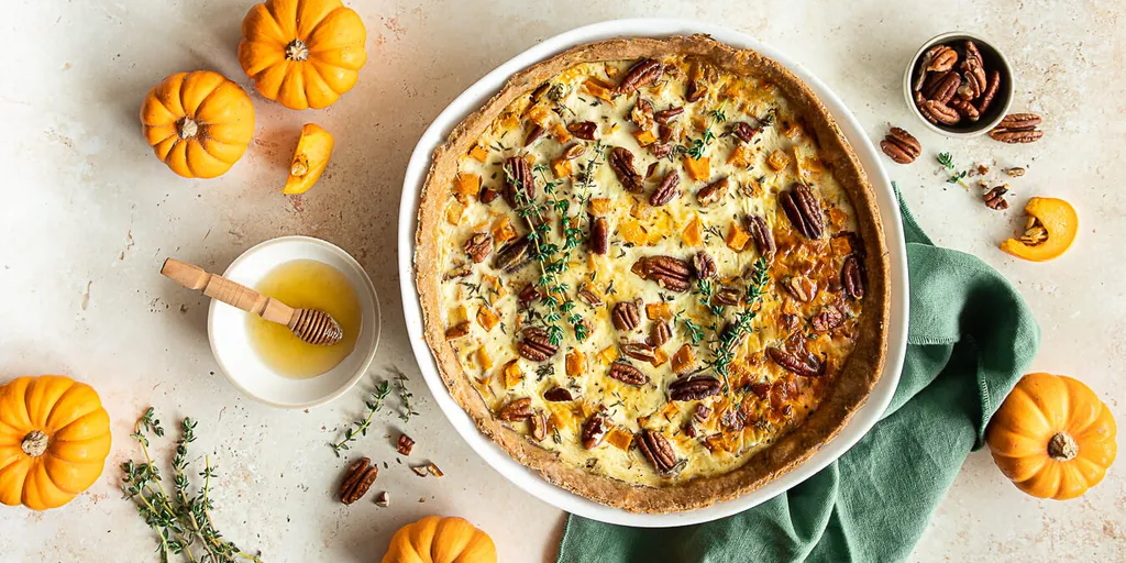 Tarte au Butternut, Chèvre Frais et Miel